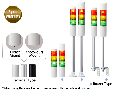 ไฟสัญญาณเตือนแบบชั้น LED ขนาด 50 มม. LR5