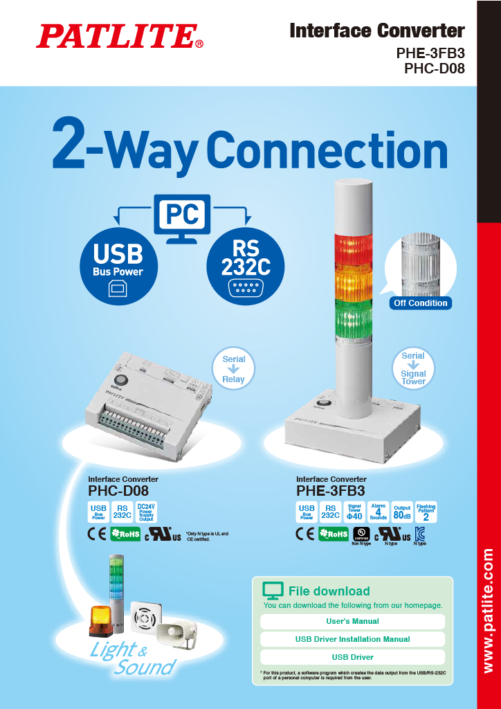 ตัวแปลงส่วนต่อประสาน<br>PHE-3FB3/PHC-D08<br>(ภาษาอังกฤษ)