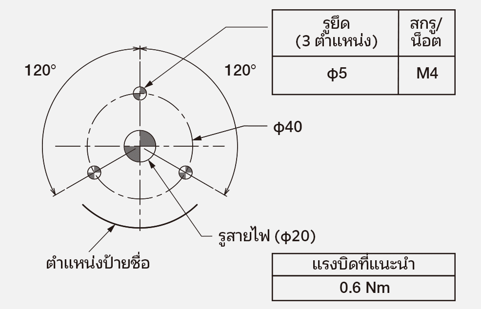 [LR6-WM] ขนาดการติดตั้ง